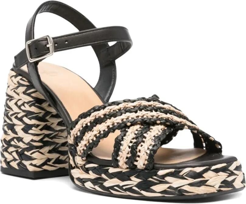 Castañer Vicen raffia sandalen Zwart - Foto 3