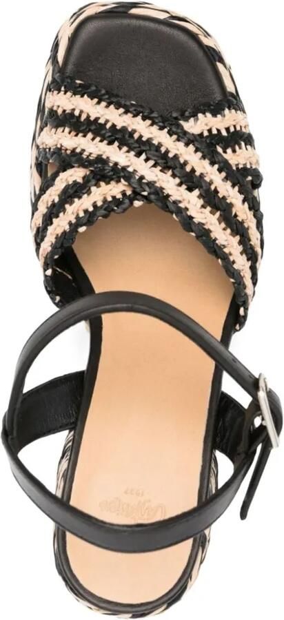 Castañer Vicen raffia sandalen Zwart - Foto 4