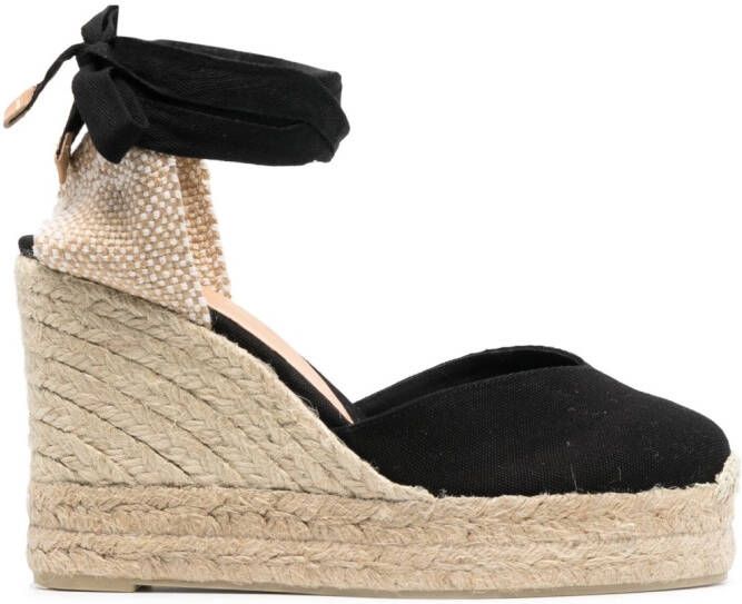 Castañer Chiara espadrilles met sleehak Zwart