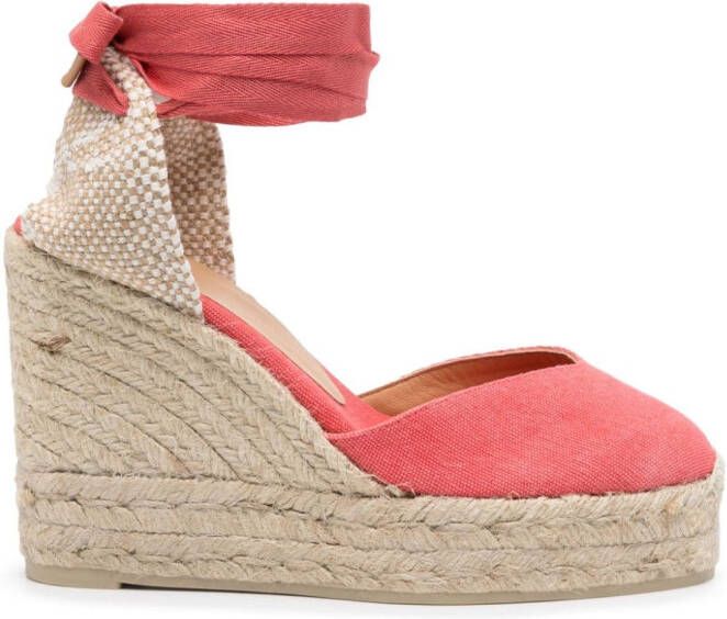 Castañer Chiara espadrilles met sleehak Roze