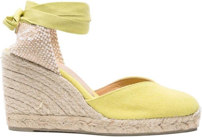 Castañer Chiara espadrilles met sleehak Groen