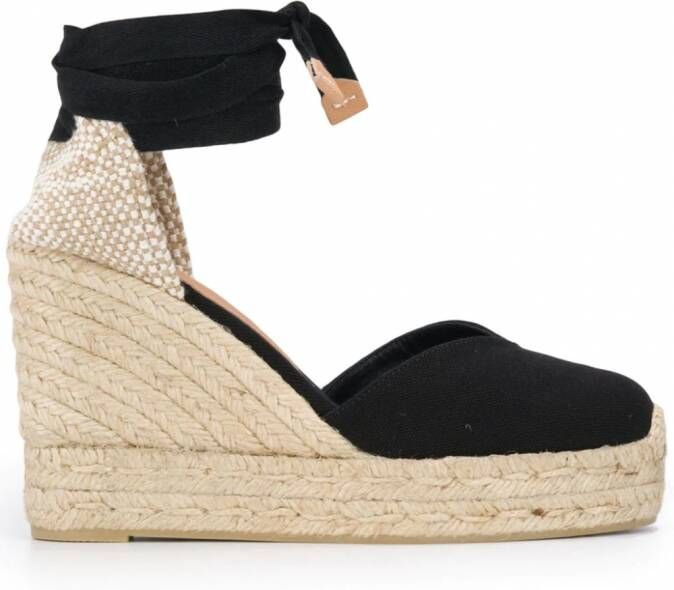 Castañer Chiara espadrilles met hak Zwart