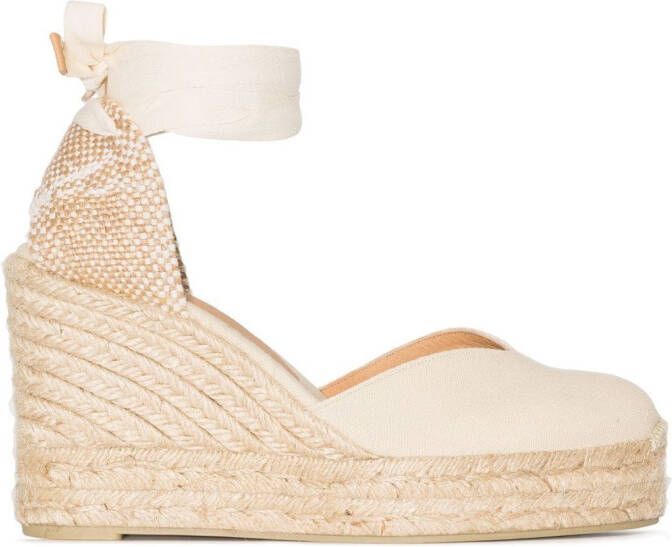 Castañer Chiara espadrilles met sleehak Beige