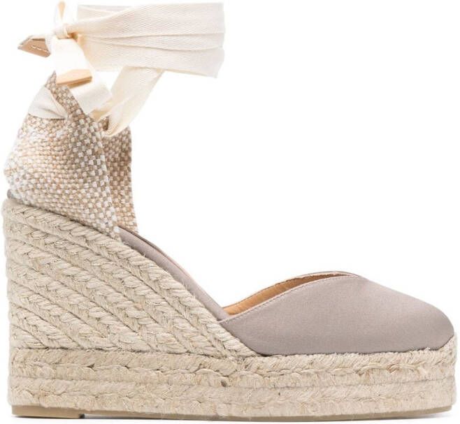 Castañer Chiara espadrilles met sleehak Beige