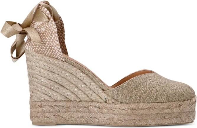 Castañer Chiara espadrilles met sleehak Beige