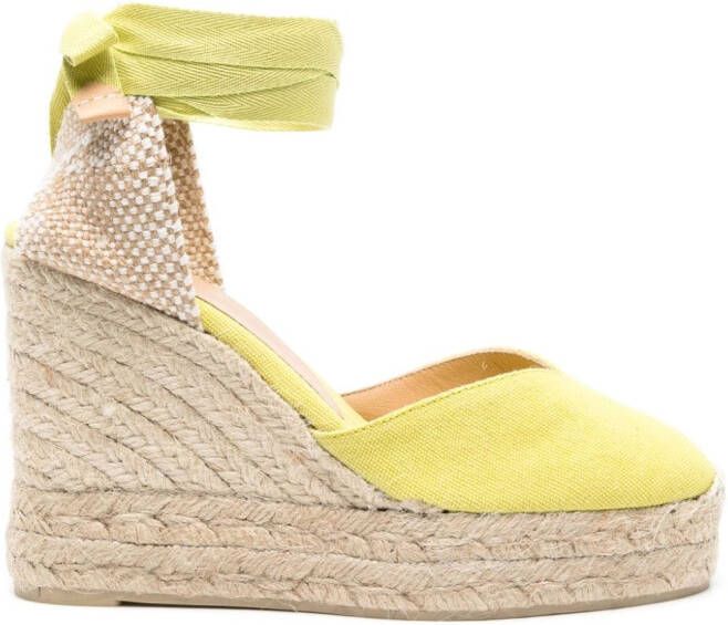 Castañer Chiara espadrilles met sleehak Groen