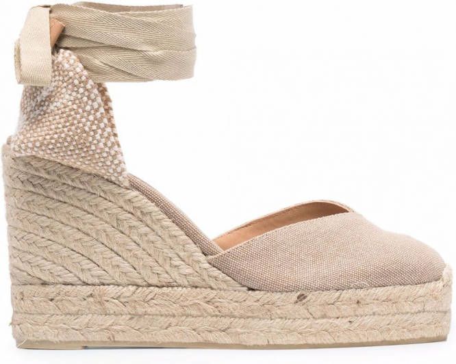 Castañer Chiara espadrilles met sleehak Beige