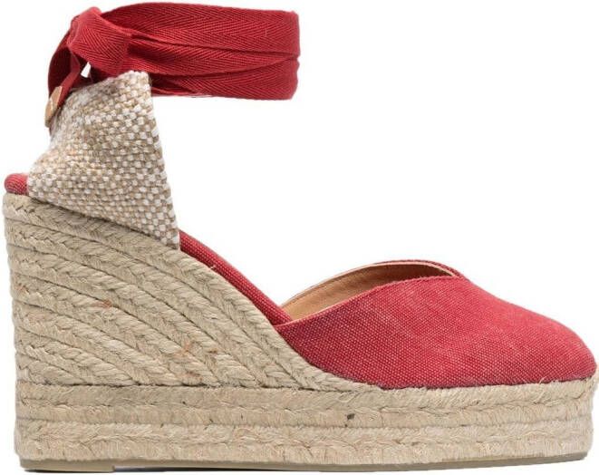 Castañer Chiara espadrilles met sleehak Rood