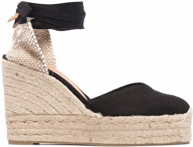 Castañer Chiara espadrilles met sleehak Zwart