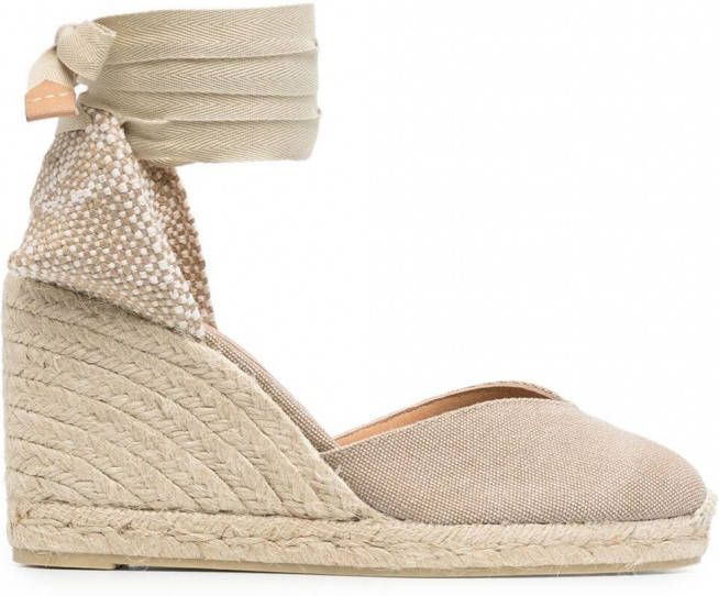 Castañer Chiara espadrilles met sleehak Beige