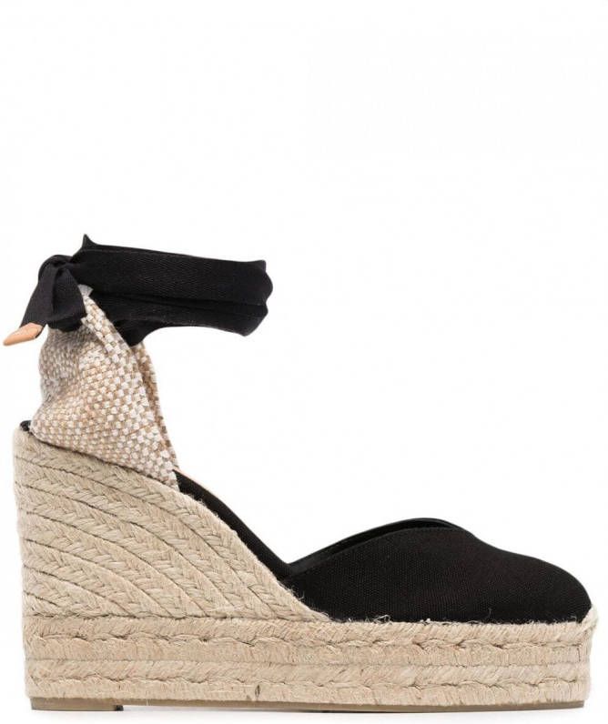 Castañer Chiara espadrilles met sleehak Zwart