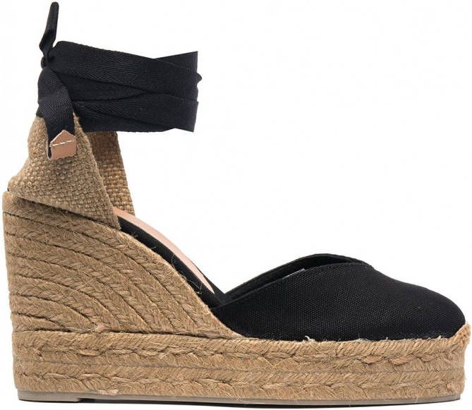 Castañer Chiara sandalen met sleehak Zwart