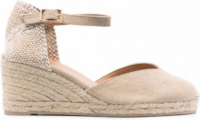 Castañer Chiarita espadrilles met sleehak Beige