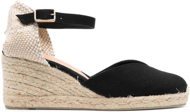 Castañer Chiarita espadrilles met sleehak Zwart