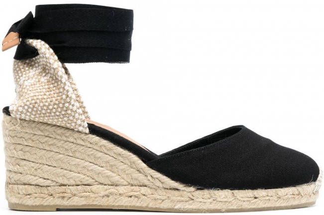 Castañer Espadrille pumps met sleehak Zwart