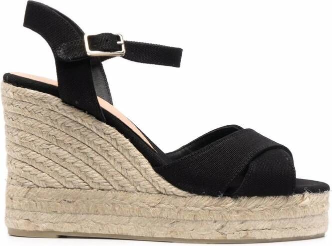 Castañer Espadrilles met plateauzool Zwart