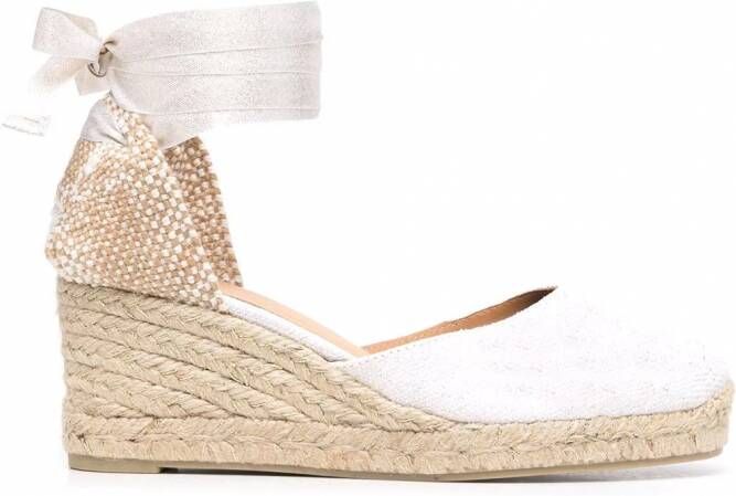 Castañer Espadrilles met sleehak Wit
