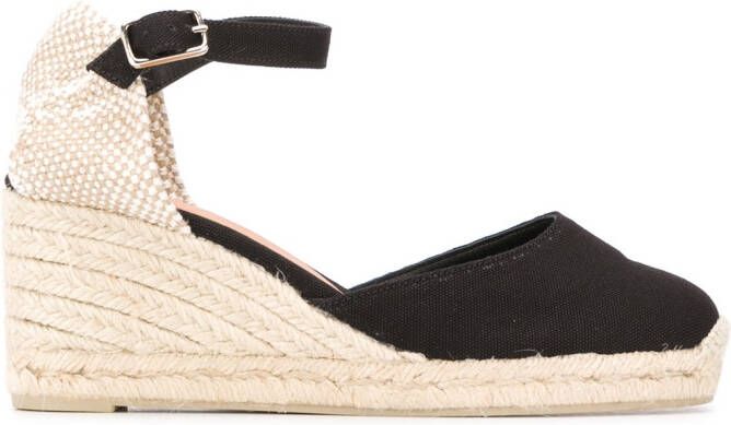 Castañer Espadrilles met sleehak Zwart