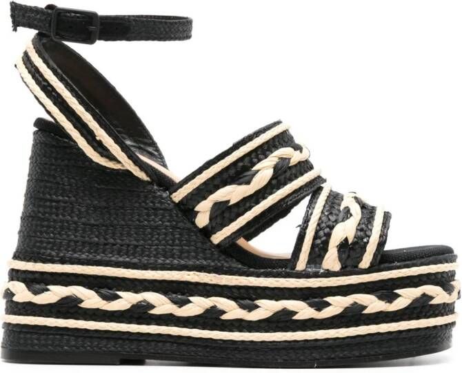 Castañer Fermina 198 145 mm espadrilles met sleehak Zwart