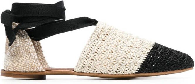 Castañer Gretel espadrille met enkelbandje Zwart