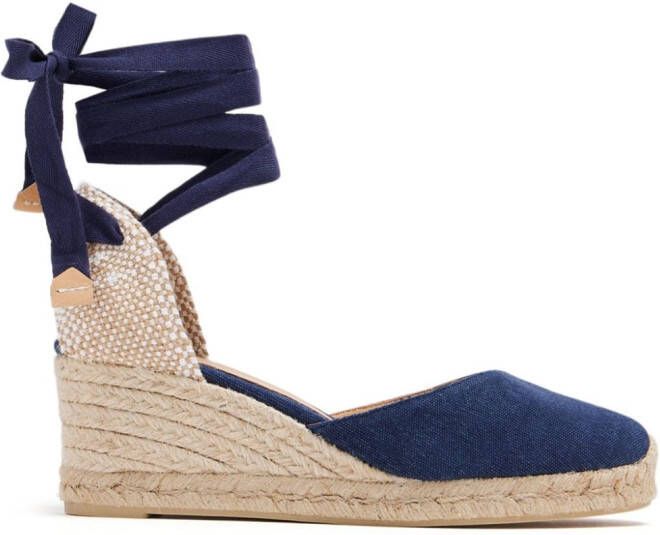 Castañer 80mm espadrilles met veters Blauw