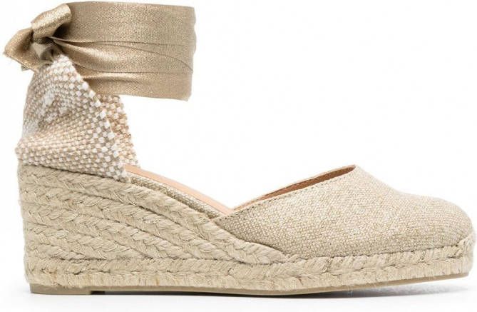 Castañer Espadrille pumps met sleehak Beige