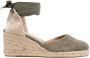 Castañer Carina espadrilles met sleehak Groen - Thumbnail 1