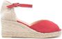 Castañer Espadrilles met leren hak Rood - Thumbnail 1