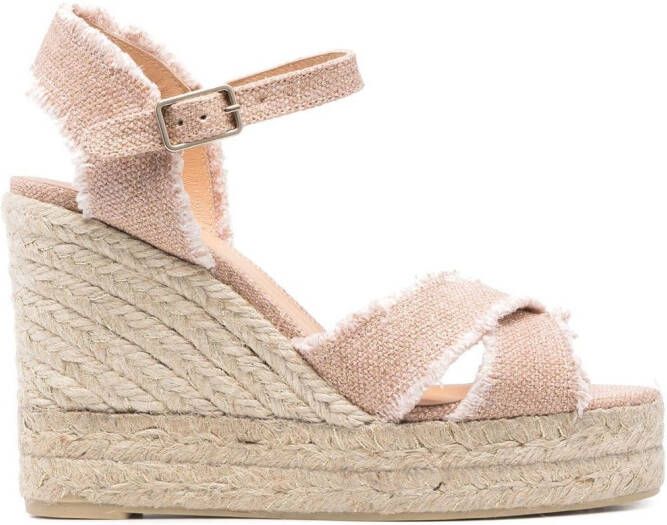 Castañer 110 mm Bromelia espadrilles met sleehak Roze