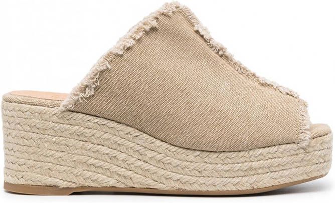 Castañer Queral-Sabot espadrilles met sleehak Beige