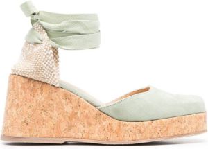 Castañer Tina espadrilles met kurk Groen