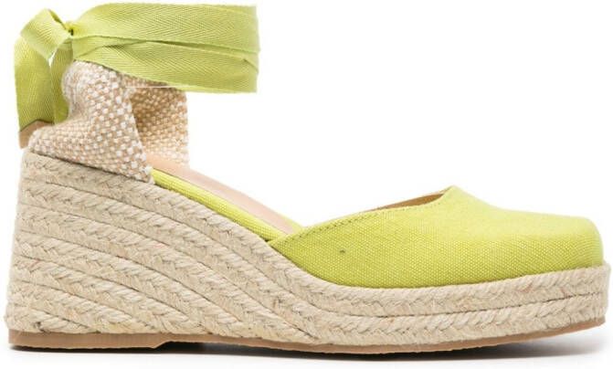 Castañer Tina espadrilles met sleehak Groen