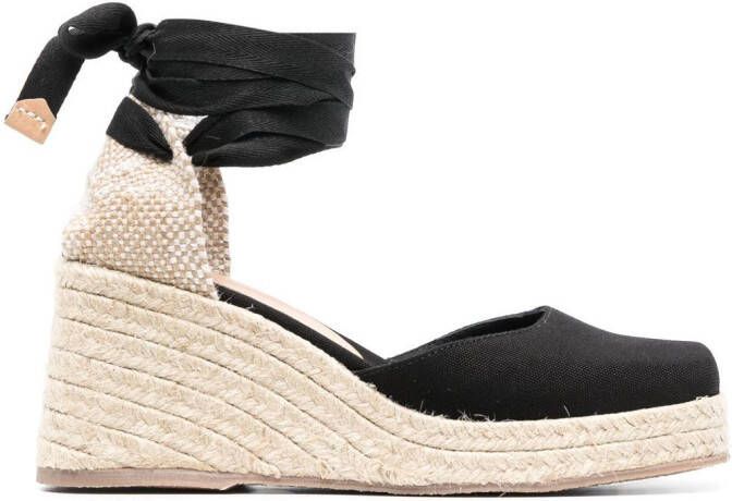 Castañer Tina espadrilles met sleehak Zwart