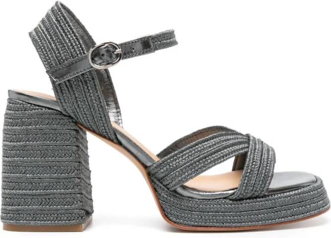 Castañer Valle 100 mm metallic sandalen Zilver