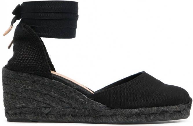 Castañer Espadrilles met sleehak Zwart