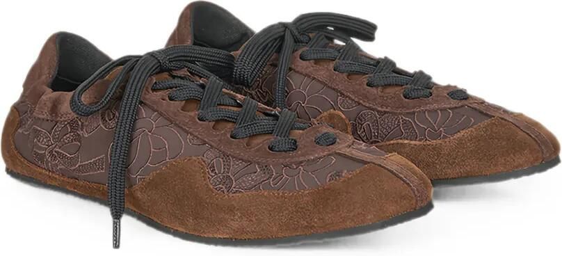 Cecilie Bahnsen Blaise low-top sneakers met geborduurde strik Bruin