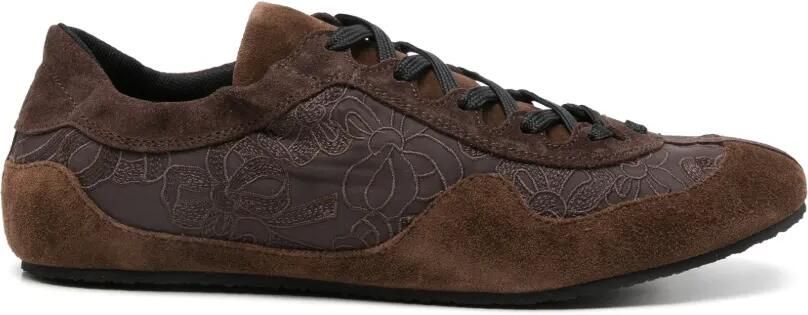 Cecilie Bahnsen Blaise sneakers met geborduurde bloemen Bruin