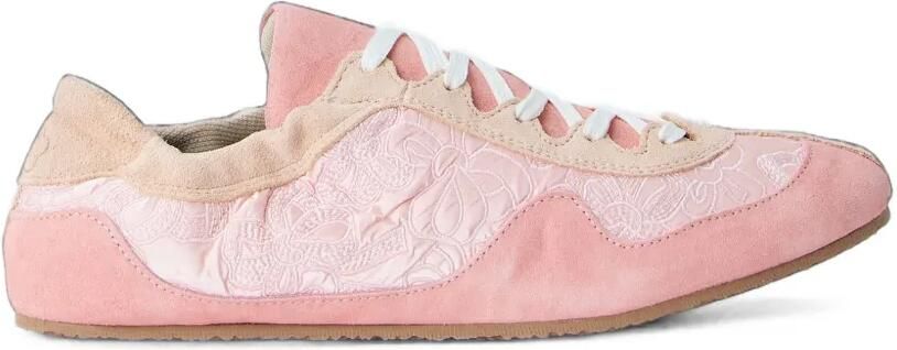 Cecilie Bahnsen Blaise Soft suède sneakers met borduurwerk Roze