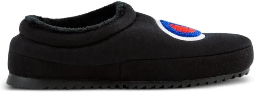 Champion Shuffle slippers met logo-patch Zwart