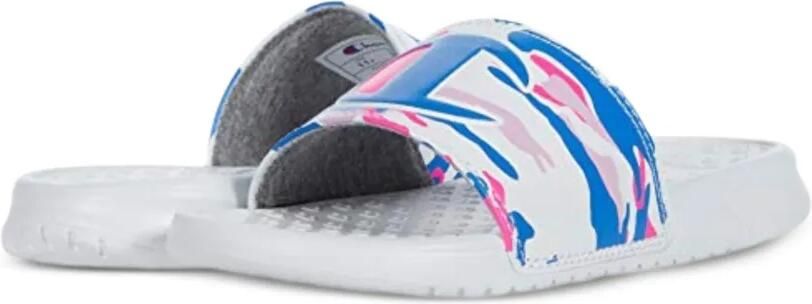 Champion Super Slide sandalen met camouflageprint Wit