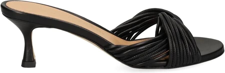 Chantal Leren sandalen met geknoopte bovenkant Zwart