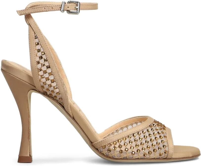 Chantal Mesh sandalen verfraaid met kristallen Beige