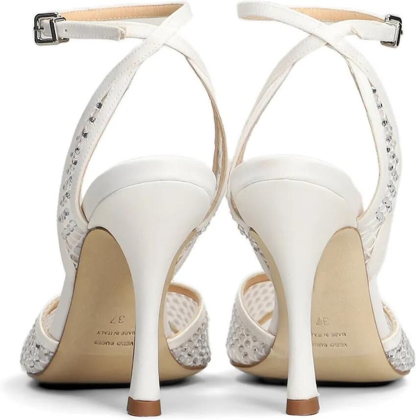Chantal Mesh sandalen verfraaid met kristallen Wit