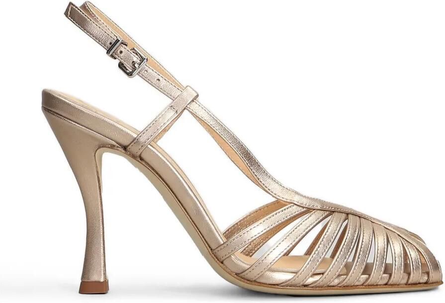 Chantal Pumps met bandjes en gekooid detail Goud