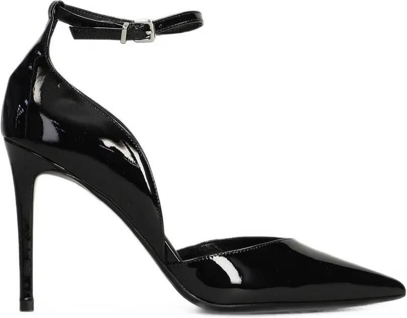 Chantal Pumps met enkelbandje en puntige neus Zwart