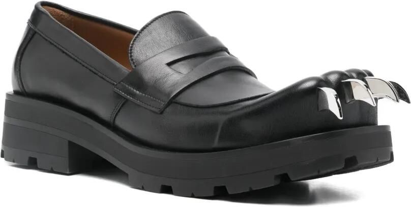 Charles Jeffrey Lover Leren loafers met klauwdetail Zwart - Foto 3