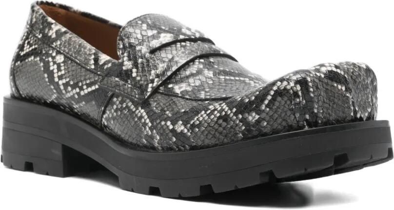 Charles Jeffrey Lover Loafers met slangenleer-effect Grijs
