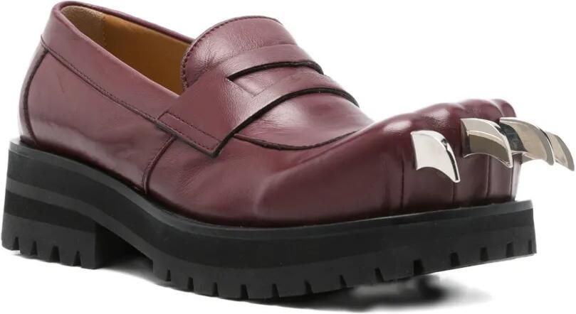Charles Jeffrey Lover Penny loafers met klauw neus Rood - Foto 2
