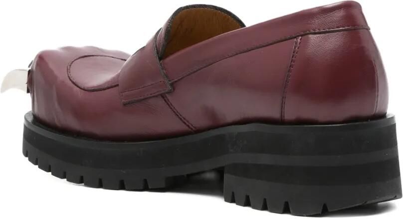 Charles Jeffrey Lover Penny loafers met klauw neus Rood - Foto 3
