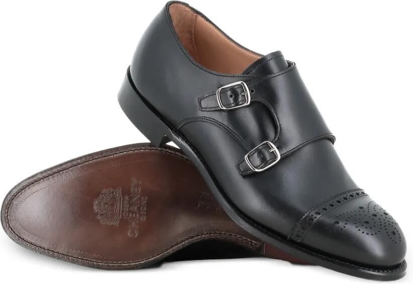 CHEANEY Schoenen met dubbele bandjes en brogue-detail Zwart - Foto 2